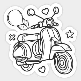 Vespa Doodle Sticker